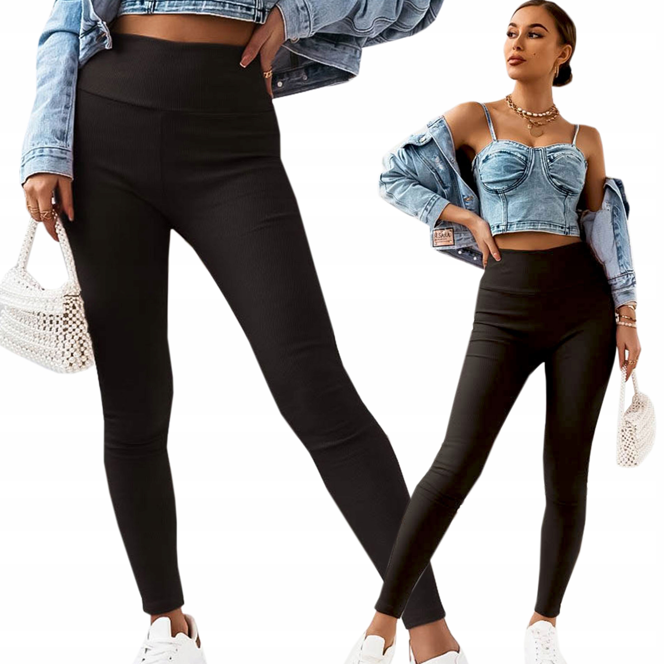 

Legginsy Modne Prążek Wysoki Stan