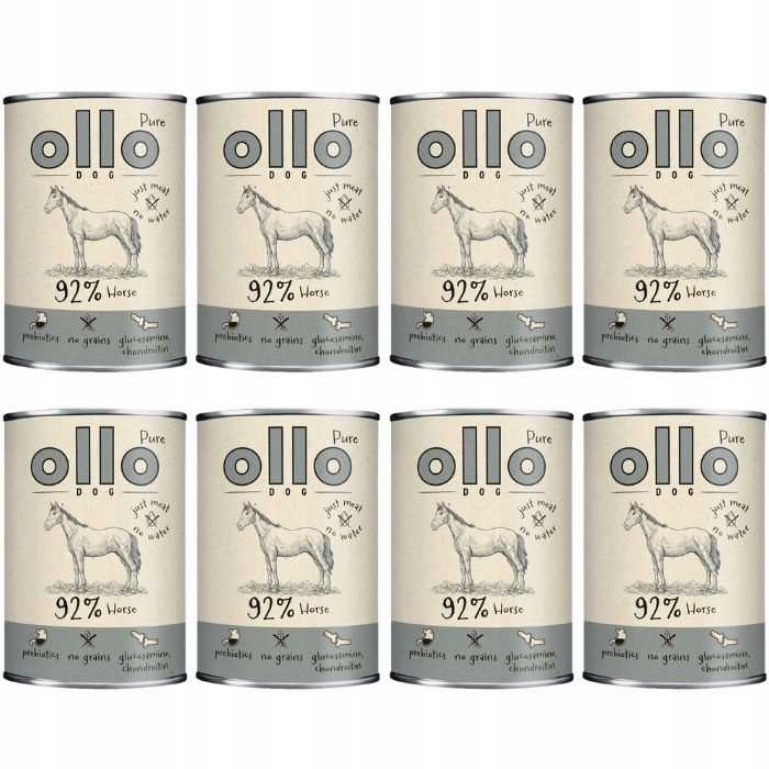 Ollo Pure koń Monobiałkowa mokra karma dla psa 8 x 400g