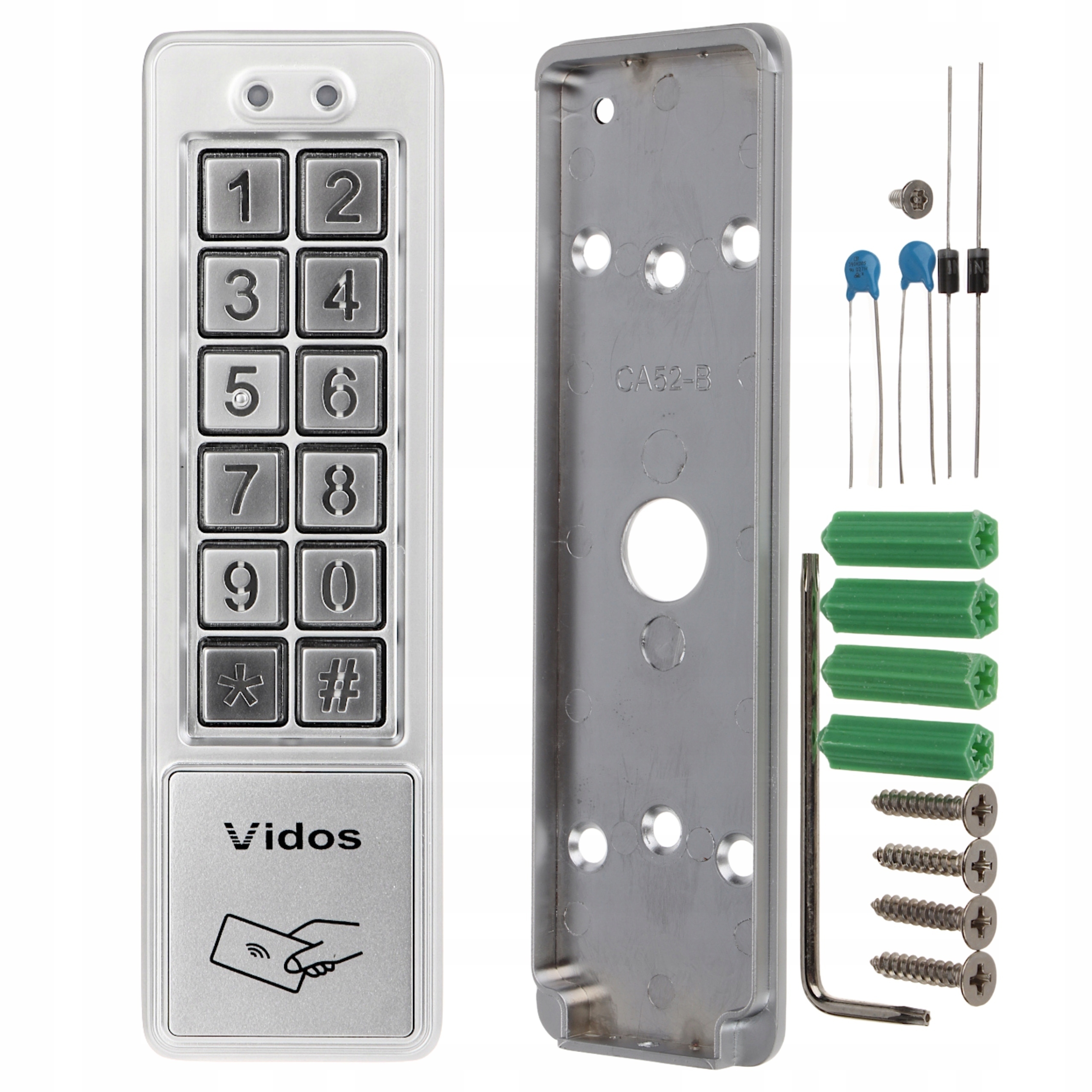 Elektronický kódový zámek Vidos ZS52, čtečka bezkontaktních karet Rfid