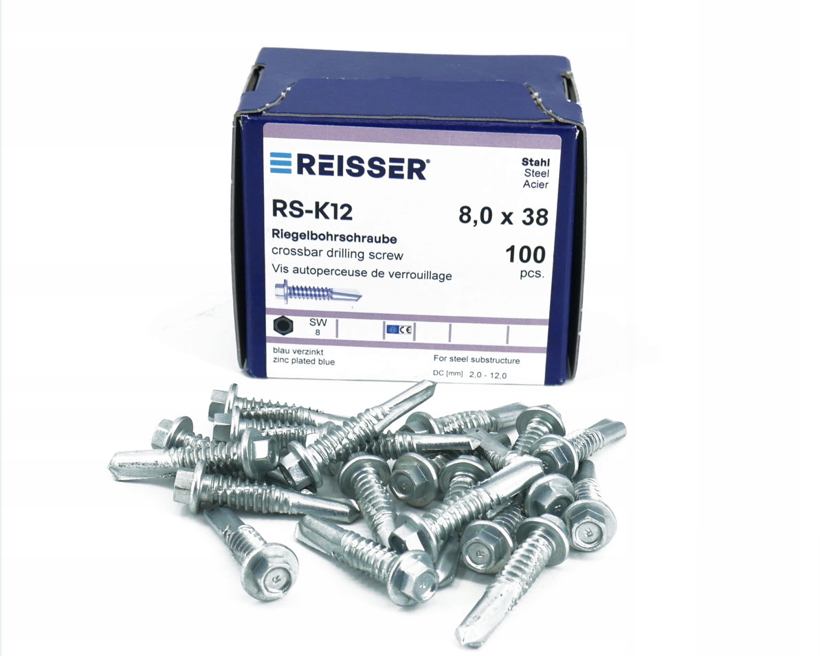 Wkręt samowiercący do metalu, stali RS-K12 Reisser 8x38 100 szt