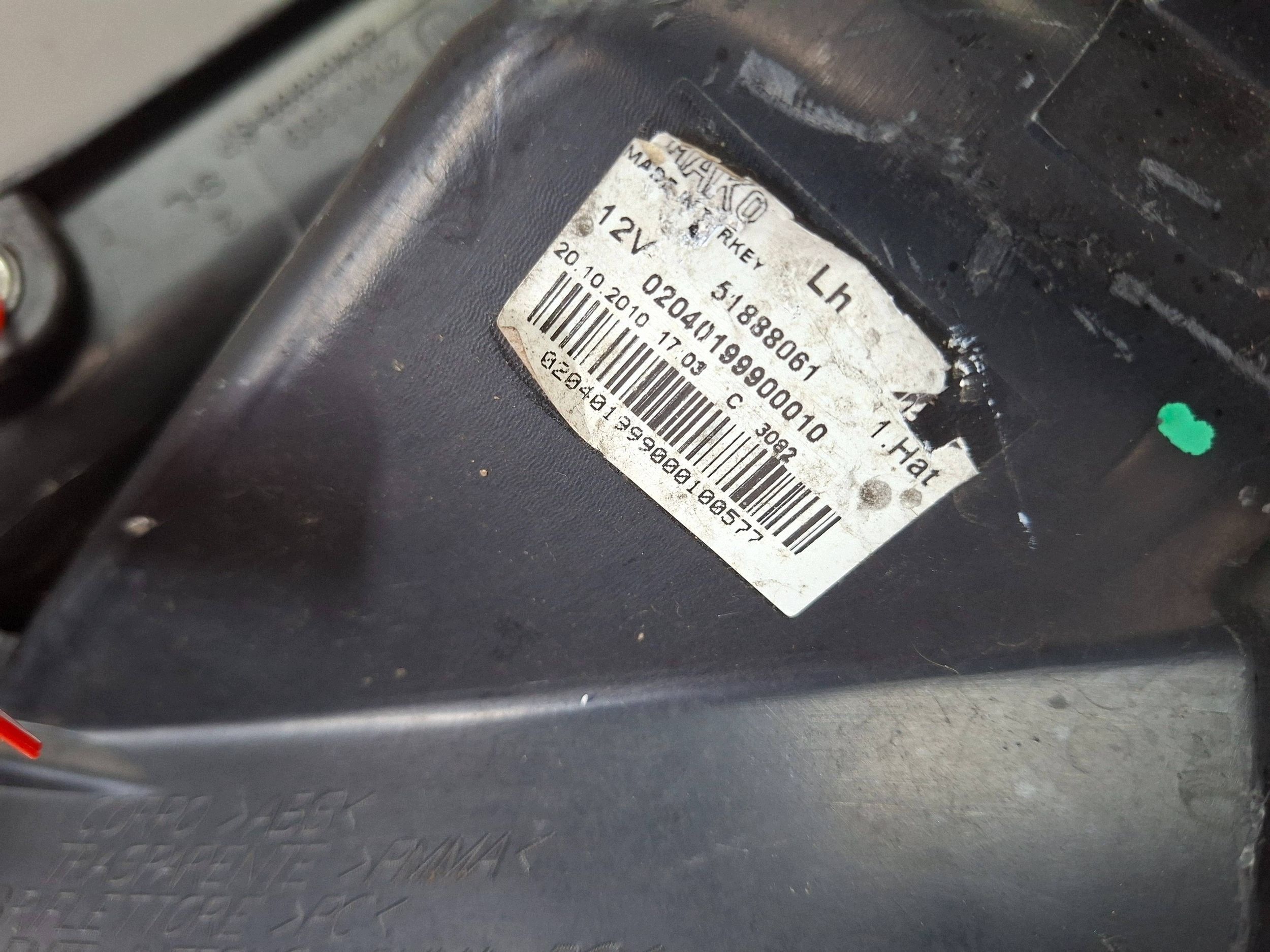 light rear left 51888061 FIAT PUNTO EVO 2009-2012
