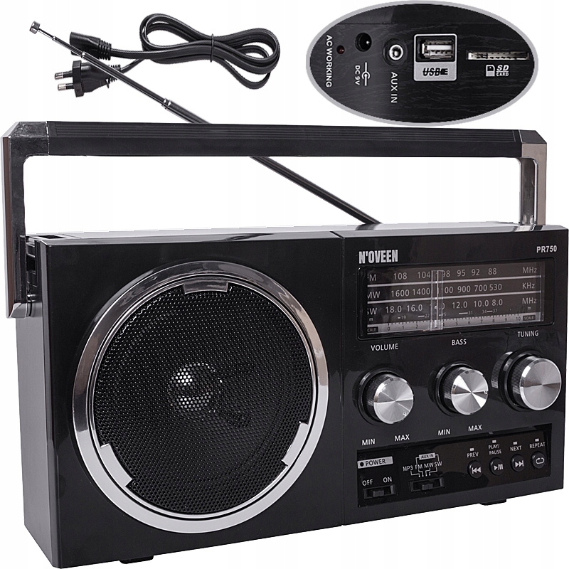 

Małe Radio Kuchenne Sieciowe Sd Usb MP3 na baterie