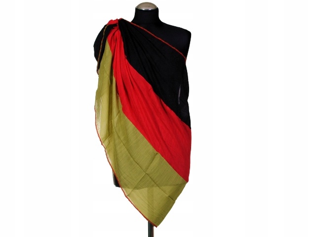 PRZEWIEWNE PAREO PLAŻOWE KOLOROWE TRZY PASY 180-08