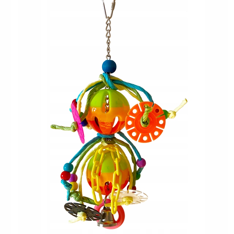 Levně Terra International Dvě koule s rolničkami a hračkami M, 12 × 32 cm