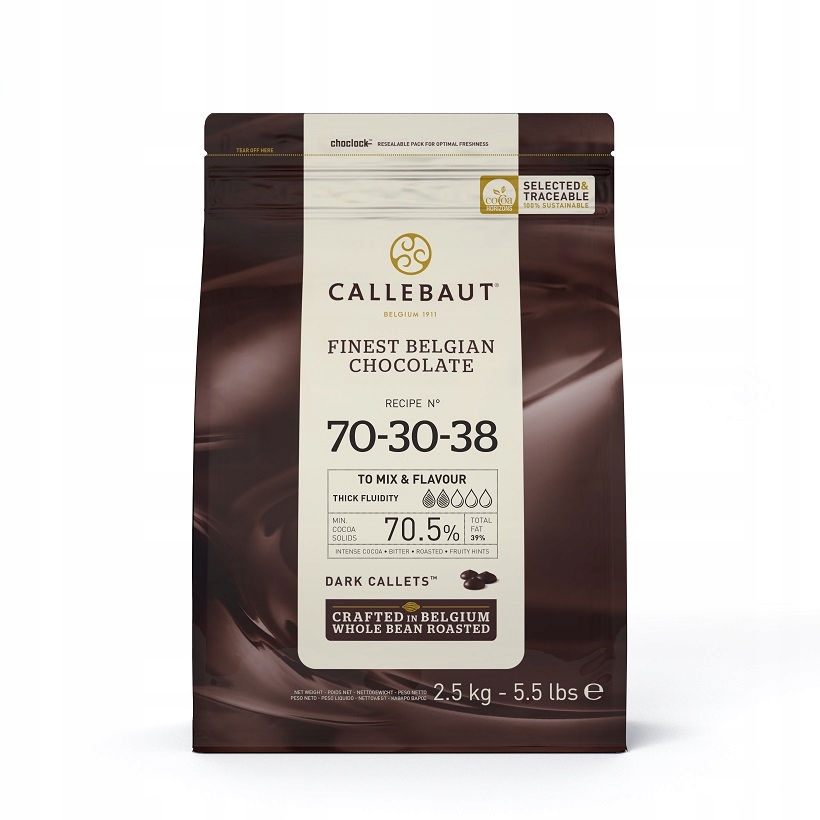 Czekolada gorzka Strong 70% Callebaut 2,5kg Data ważności: 06.05.2027