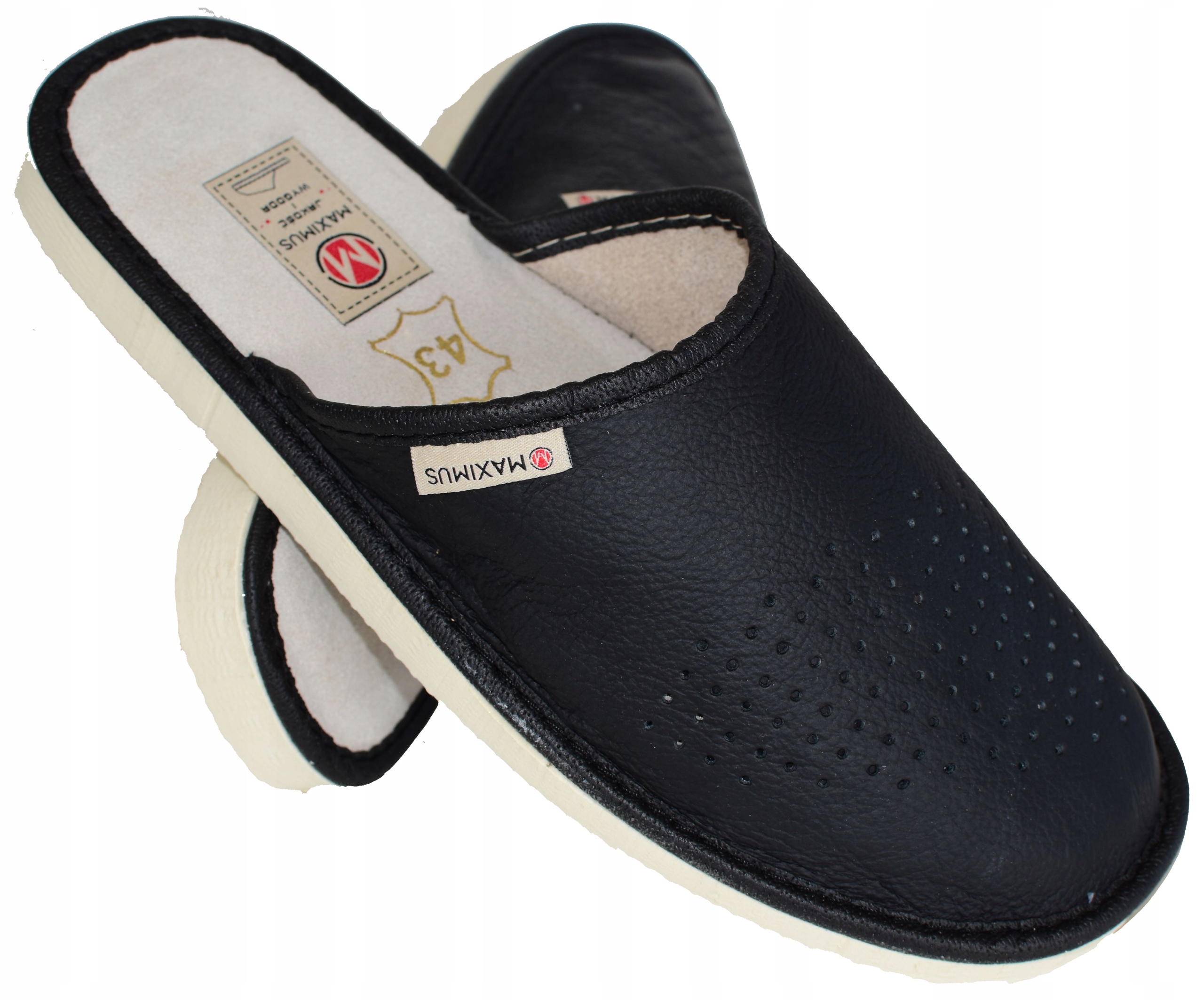 Kapcie Skórzane r. 44 -28 cm