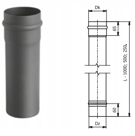 Rura prosta 1000mm Darco SPKP fi 80mm pellet EAN (GTIN) 5907587908376