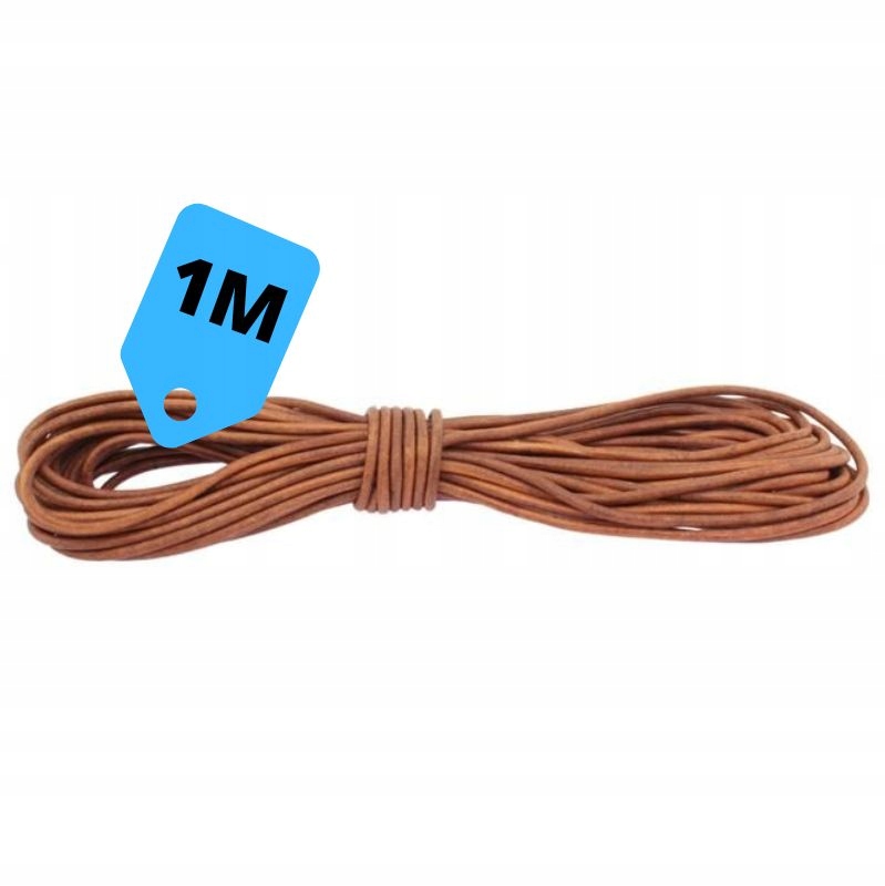 Rzemień skórzany brązowy 1m 3mm