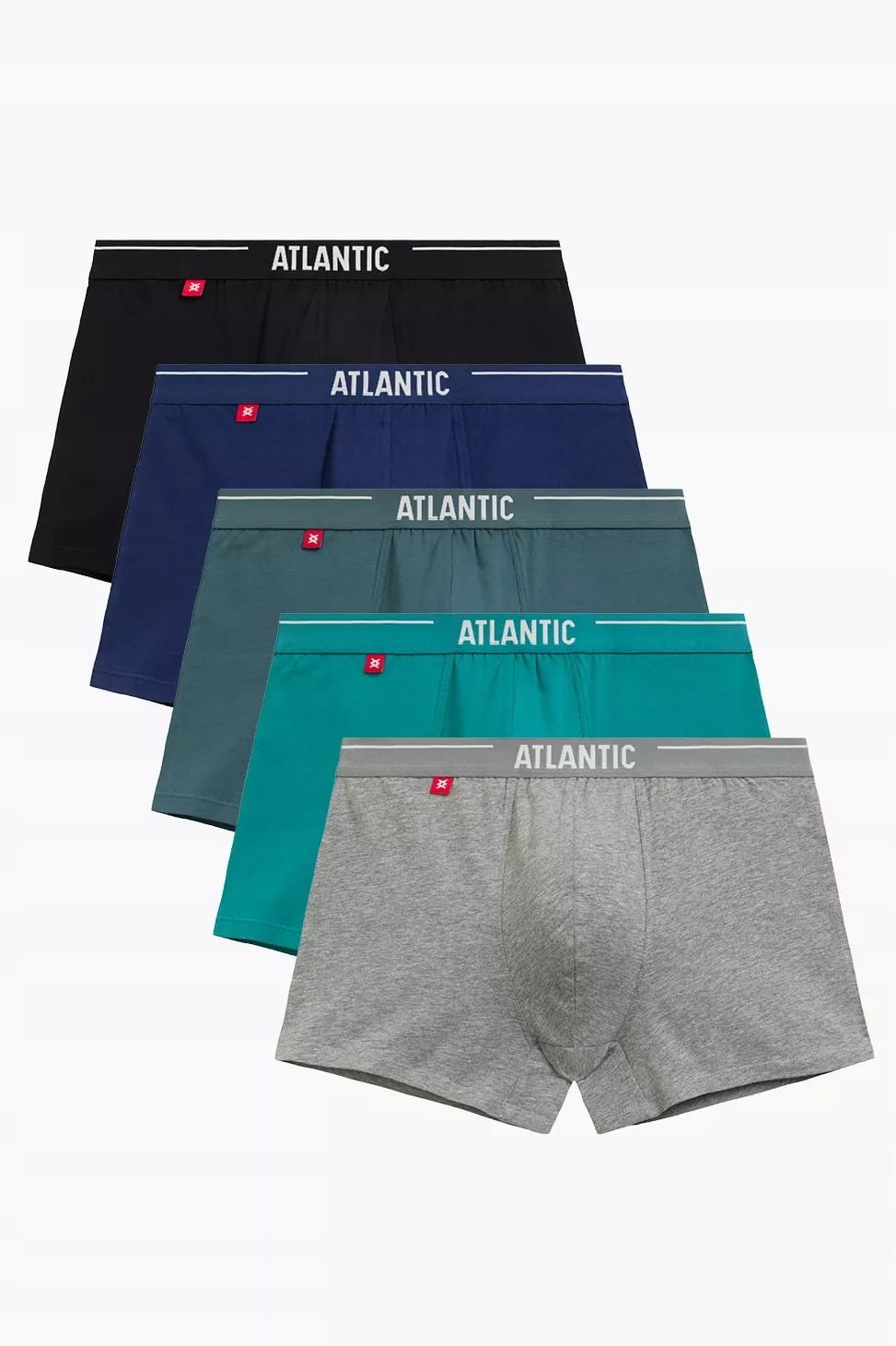 Pánské boxerky Atlantic 5SMH-004 námořnická modrá zeleň 5 kusů [velikost 2XL]