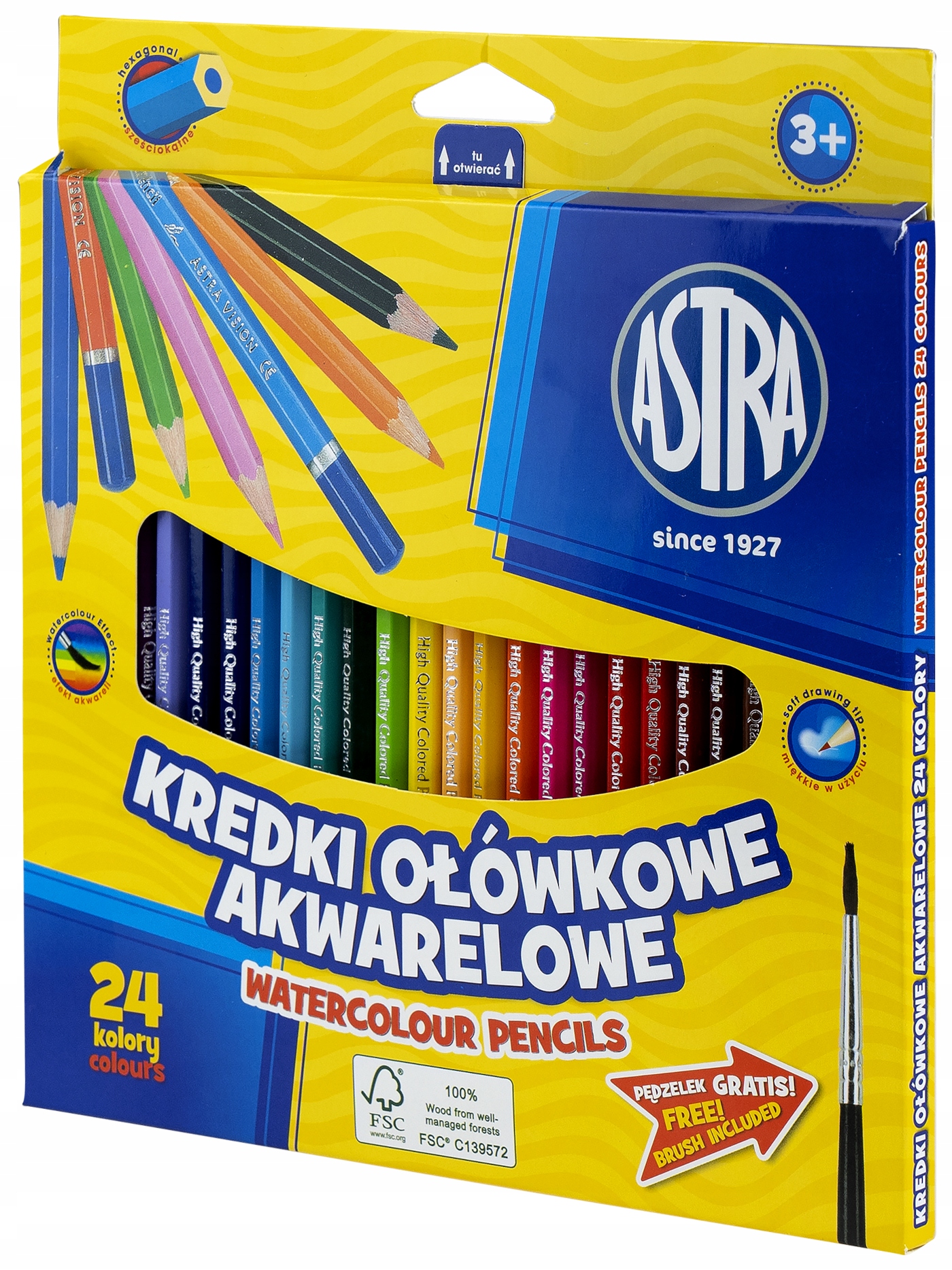 

Astra Kredki Akwarelowe 24 pędzelek