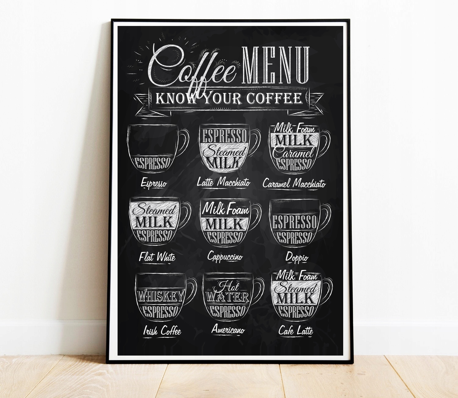 OBRAZ PLAKAT KAWA MENU COFFEE KUCHNIA A4