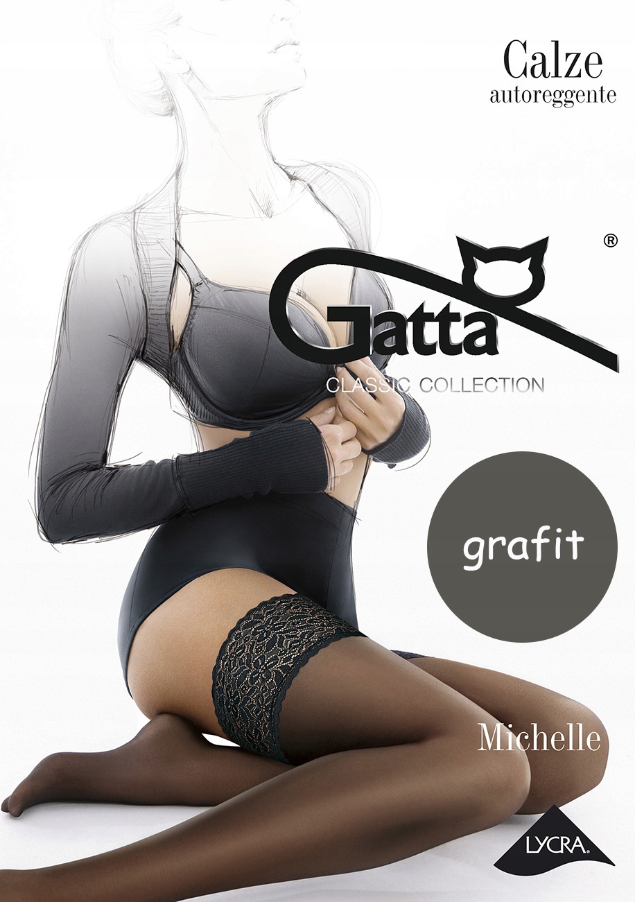 

Gatta pończochy samonośne Michelle grafit 3/4