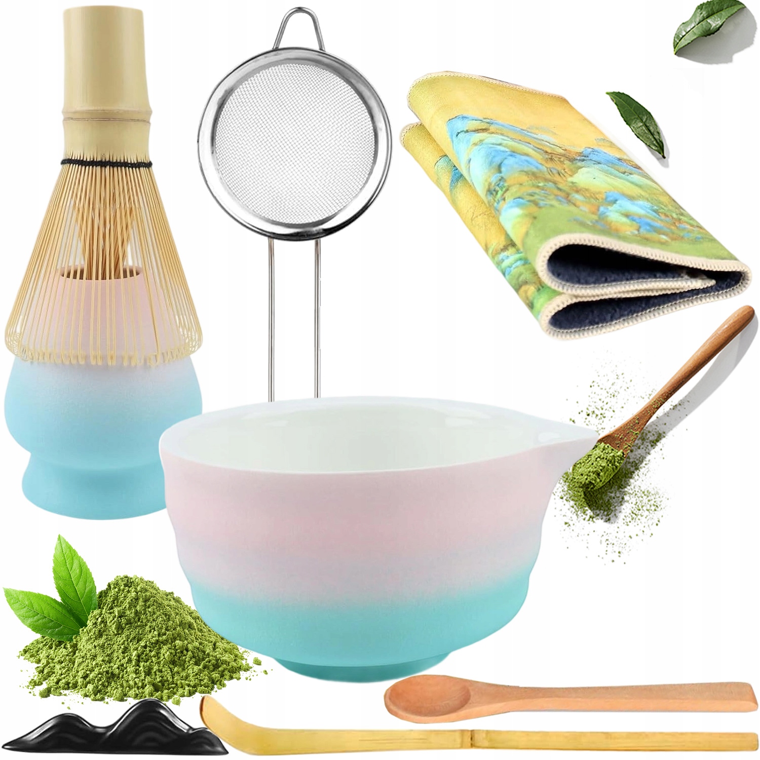 Bambusowy Zestaw Prezentowy Do Herbaty Matchy Chashaku 8 Szt