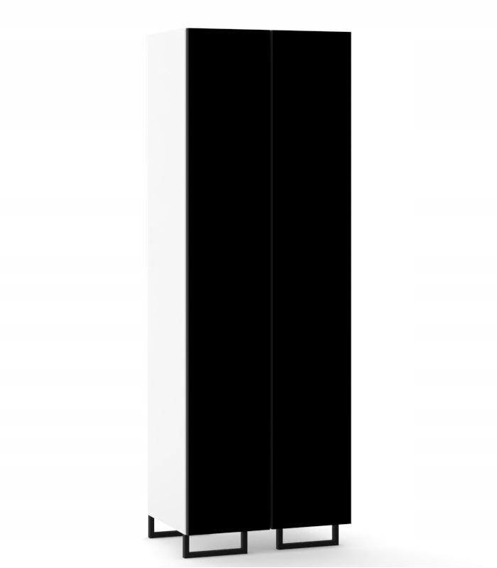 Vitrína Prima Rtv Komoda do obývacího pokoje Vysoká 160 Bílá Matná Černá Matná
