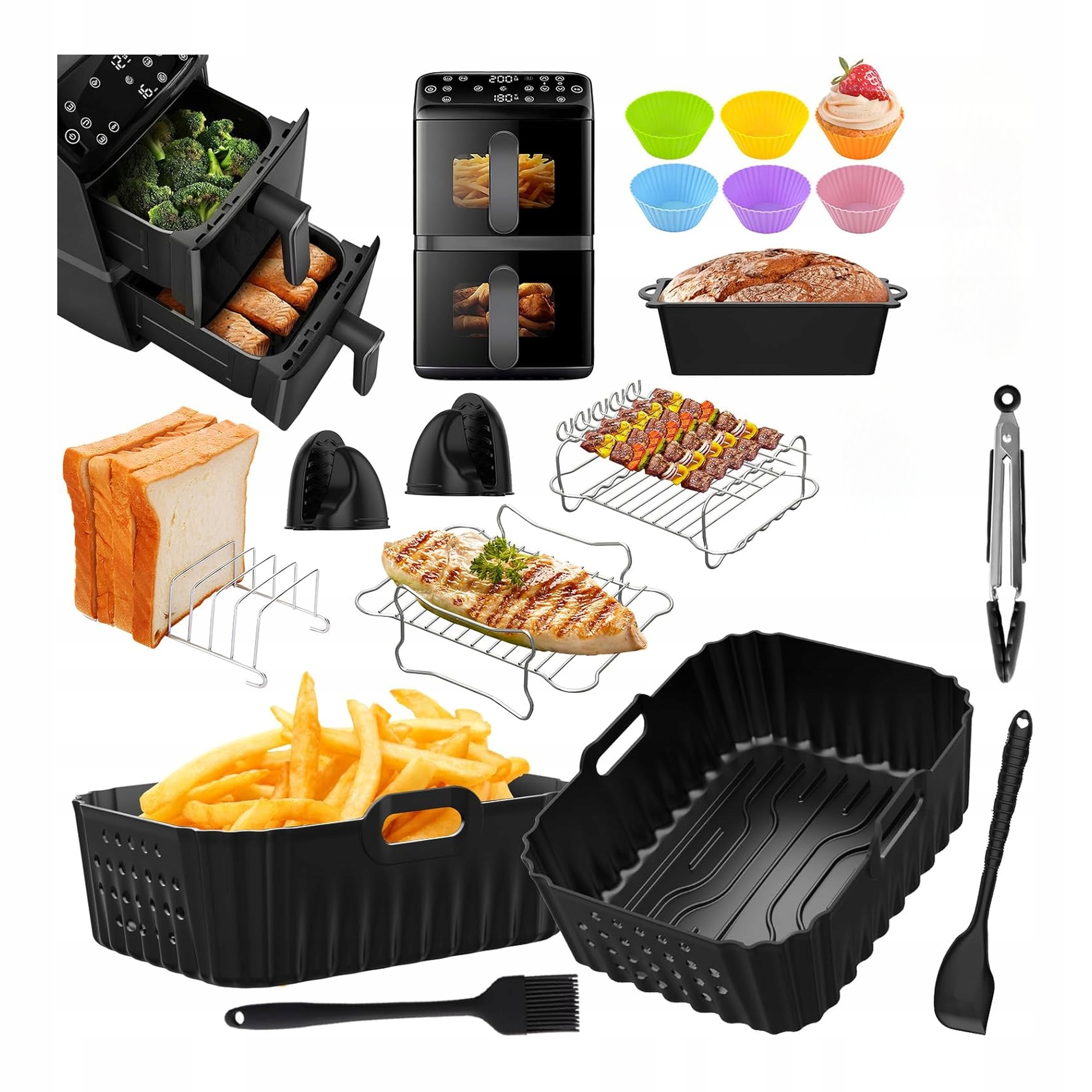 Příslušenství K Beztukové Fritéze Airfryer Silikonové Vložky Rošt