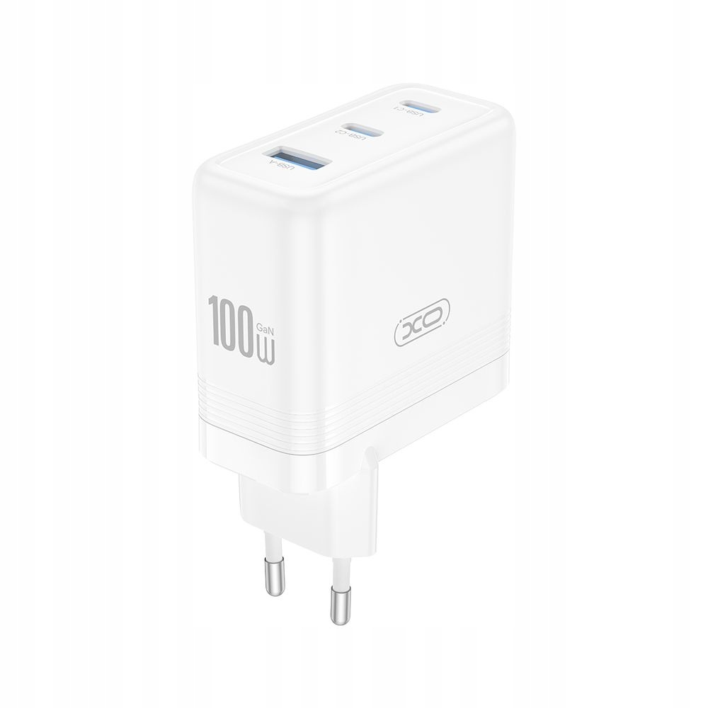 Síťová nabíječka Pd 100W 2xUSB-C 1xUSB bílá Xo CE35
