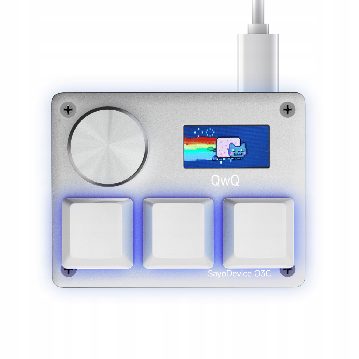 SayoDevice Stříbrná O3C Rapid Trigger Klávesnice Geometry Dash Gateron KS-20