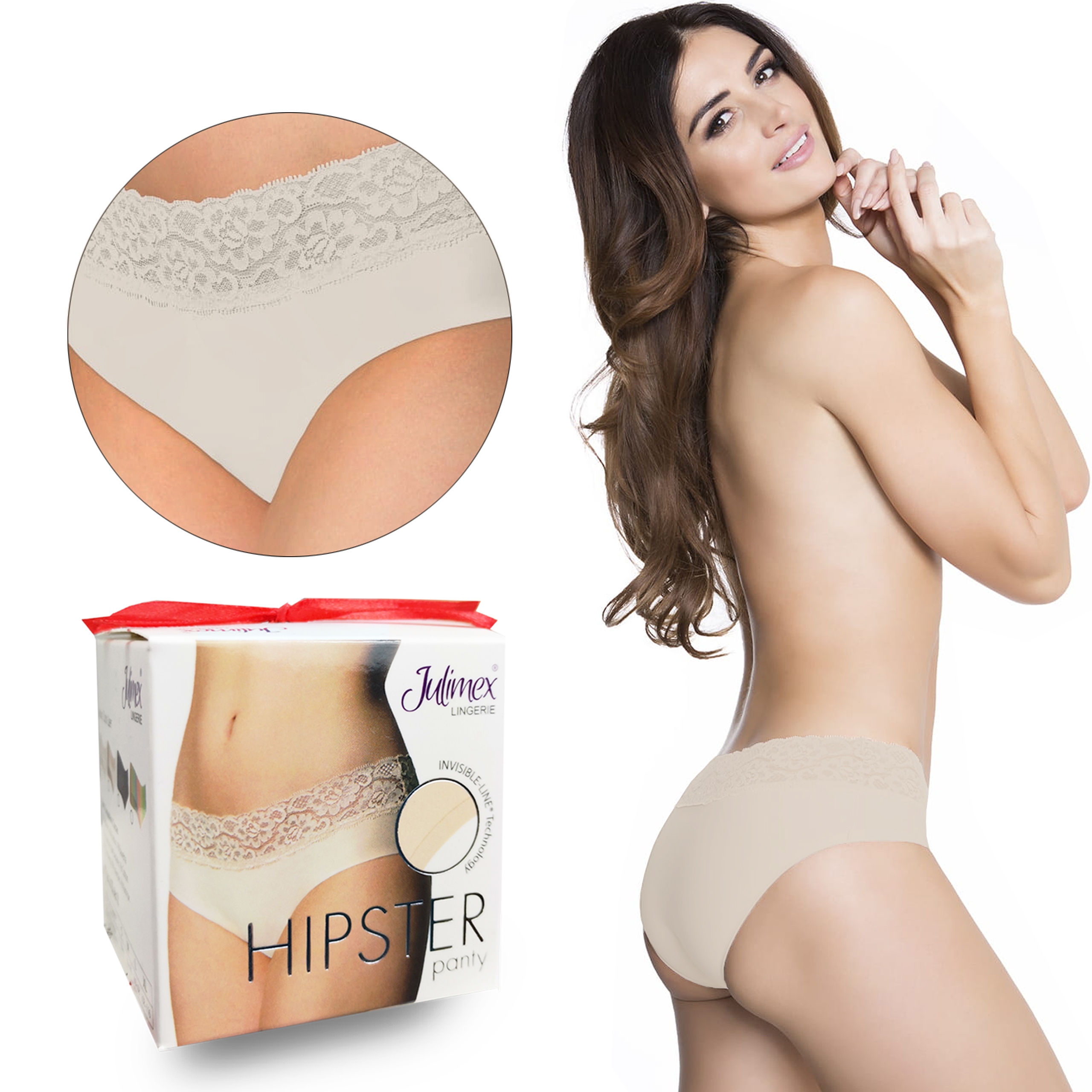 

Julimex Hipster Bezszwowe Figi Classic Beżowy XL