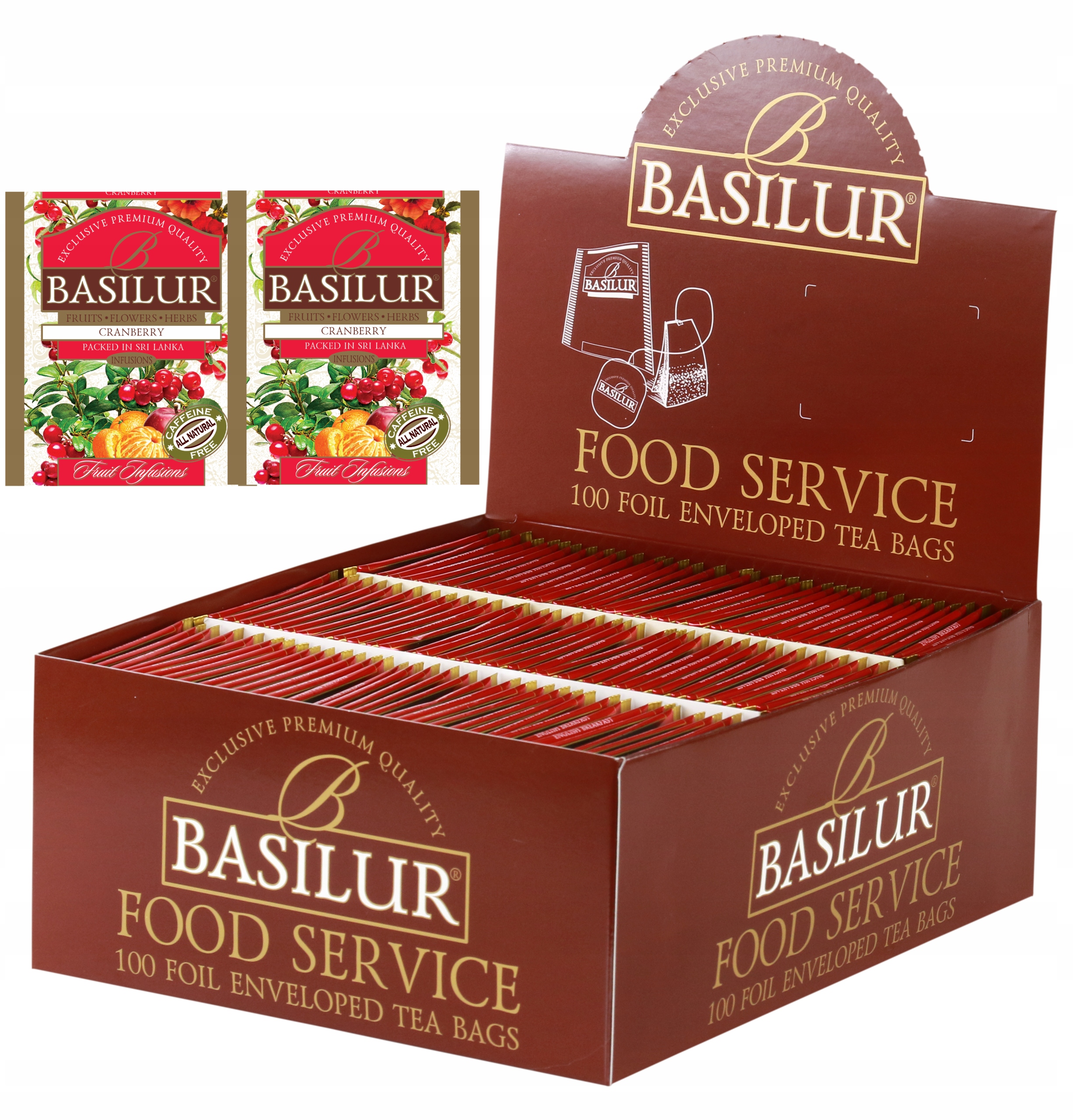 Levně Ovocný Čaj Basilur Cranberry v Brusinky sáčcích HoReCa 100 ks