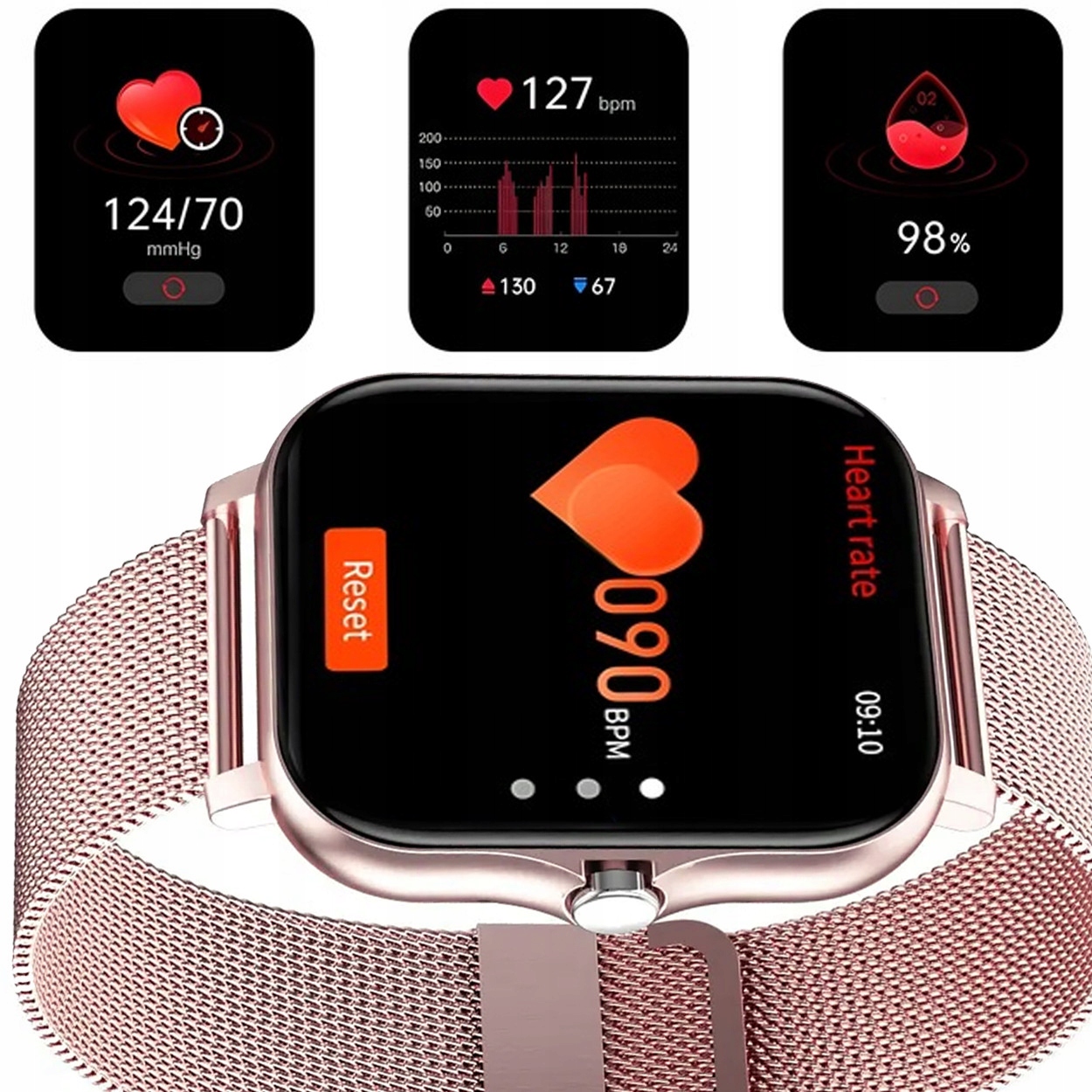 SMARTWATCH ZEGAREK POLSKIE MENU ROZMOWY SPORTSMART WATCH DAMSKI 2 PASKI Rodzaj smartwatch
