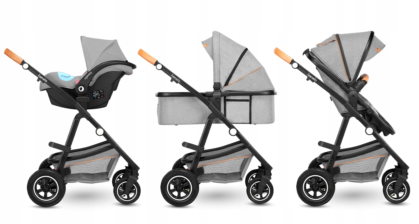 Lionelo AMBER WÓZEK 3w1 Spacerówka Gondola Fotelik Marka Lionelo