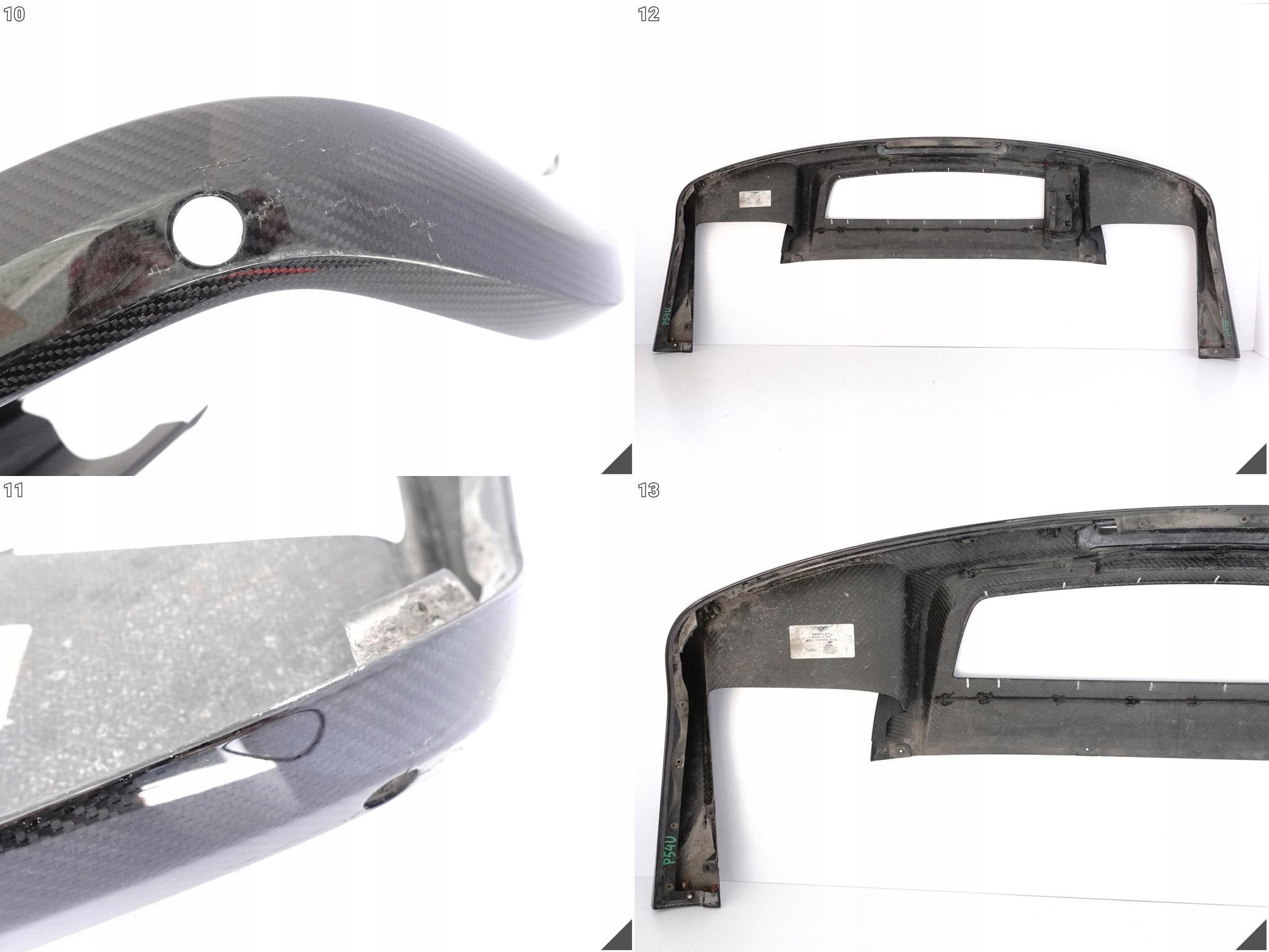 BENTLEY BENTAYGA 36A 15- CARBON bumper SPOILER diffuser rear part damaged
