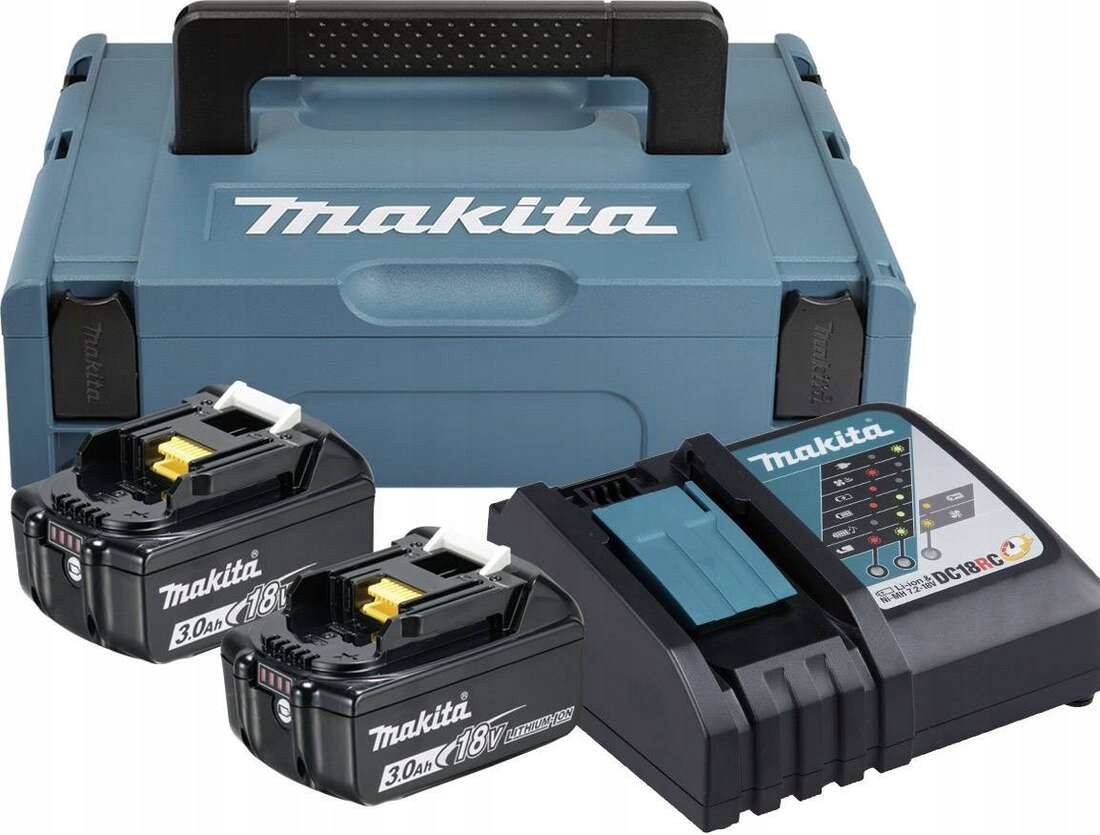 sada 2 akumulátorů BL1830B 18V 3,0Ah nabíječka DC18RC Makita 197952-5