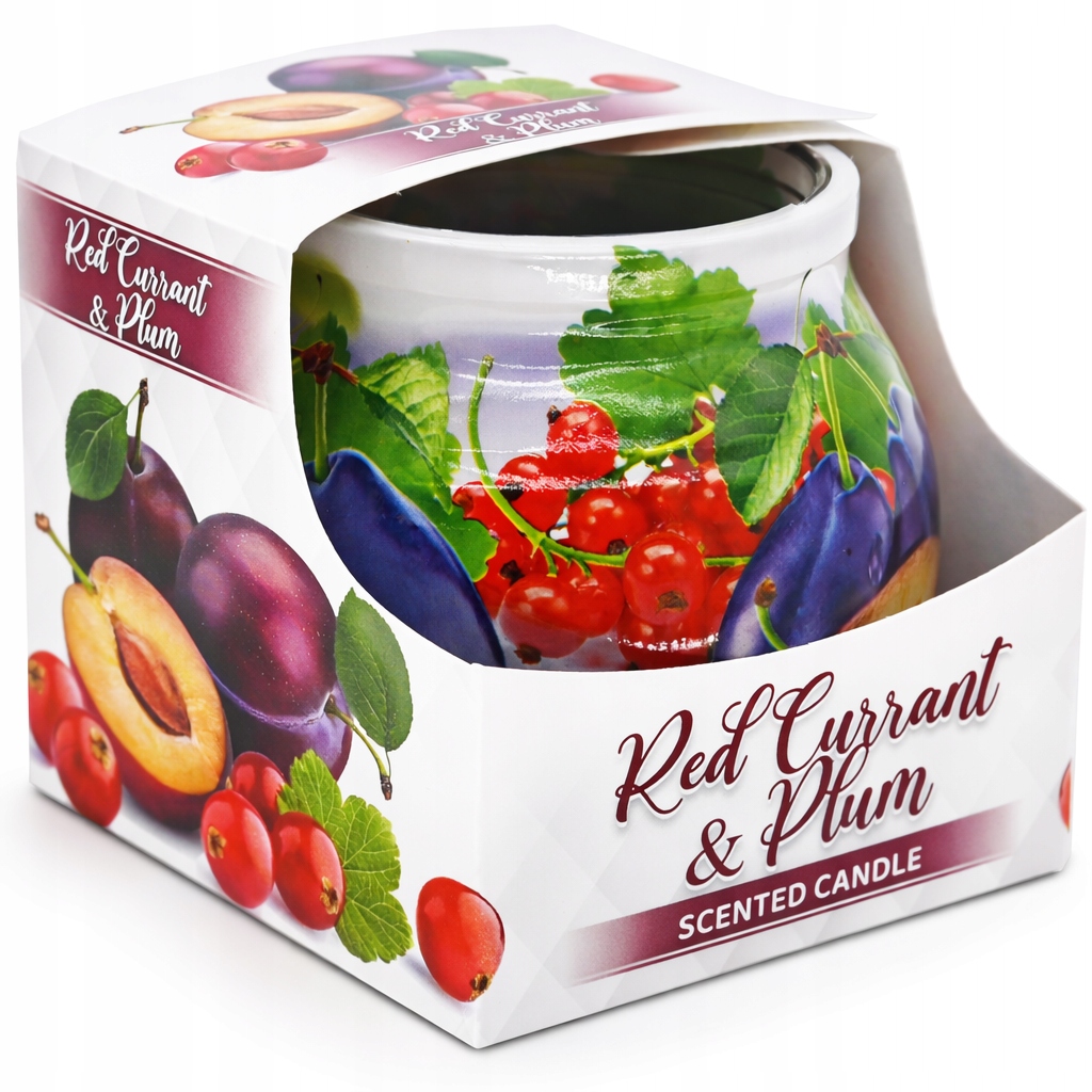 Świeca zapachowa parafinowa Miral 80 g RED CURRANT PLUM Porzeczka Śliwka
