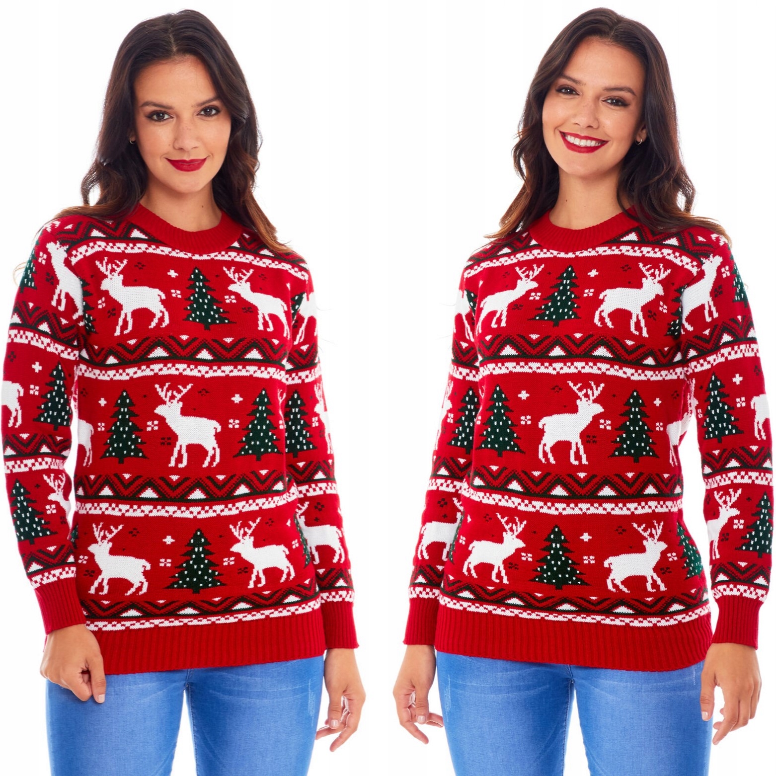 

Swiateczny Sweter Choinki Reniferki Czerwien XL