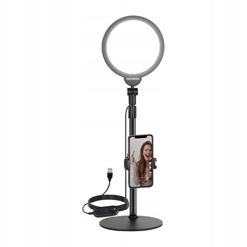 Zestaw selfie do telefonu z okrągłą lampą Led Neewer R06 18cm Neewer