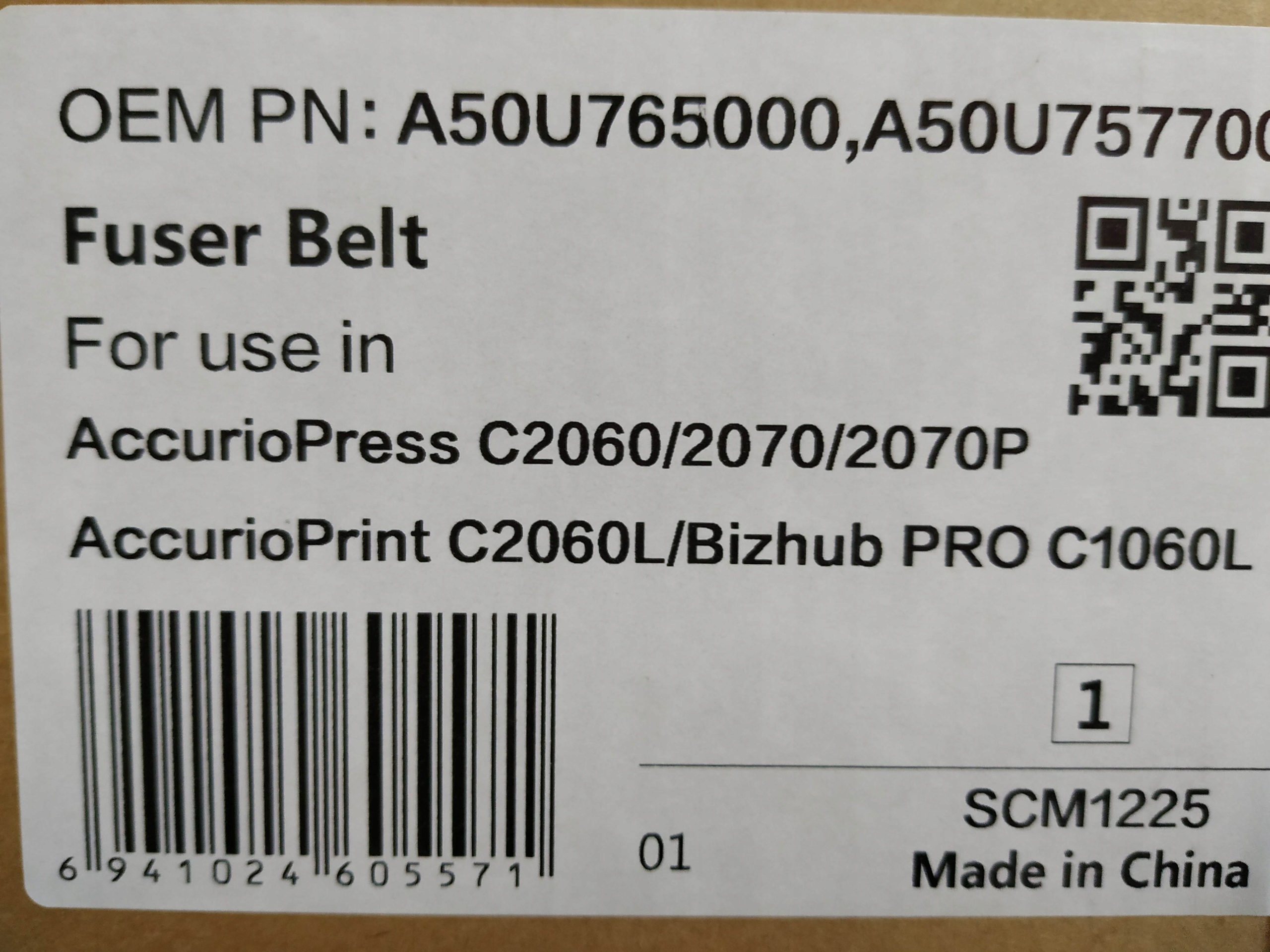 Minolta A50U767000 A50U765000 Fuser Belt C1060 C1070 C2060 C3060 náhrada