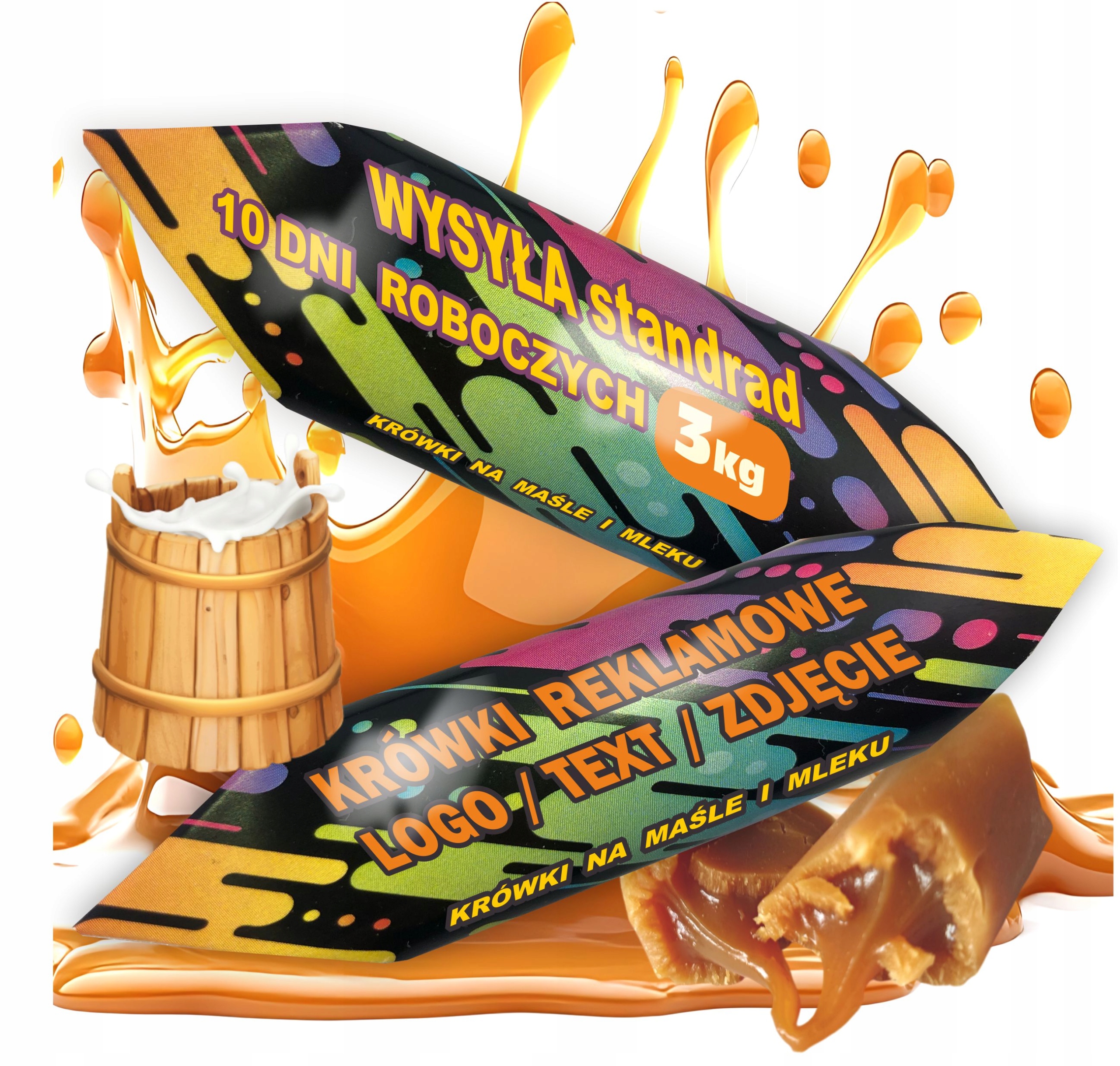 Levně Bonbóny Krówki S Logem/fotografií/nápisem Ideální Jako Dárek! 3 kg