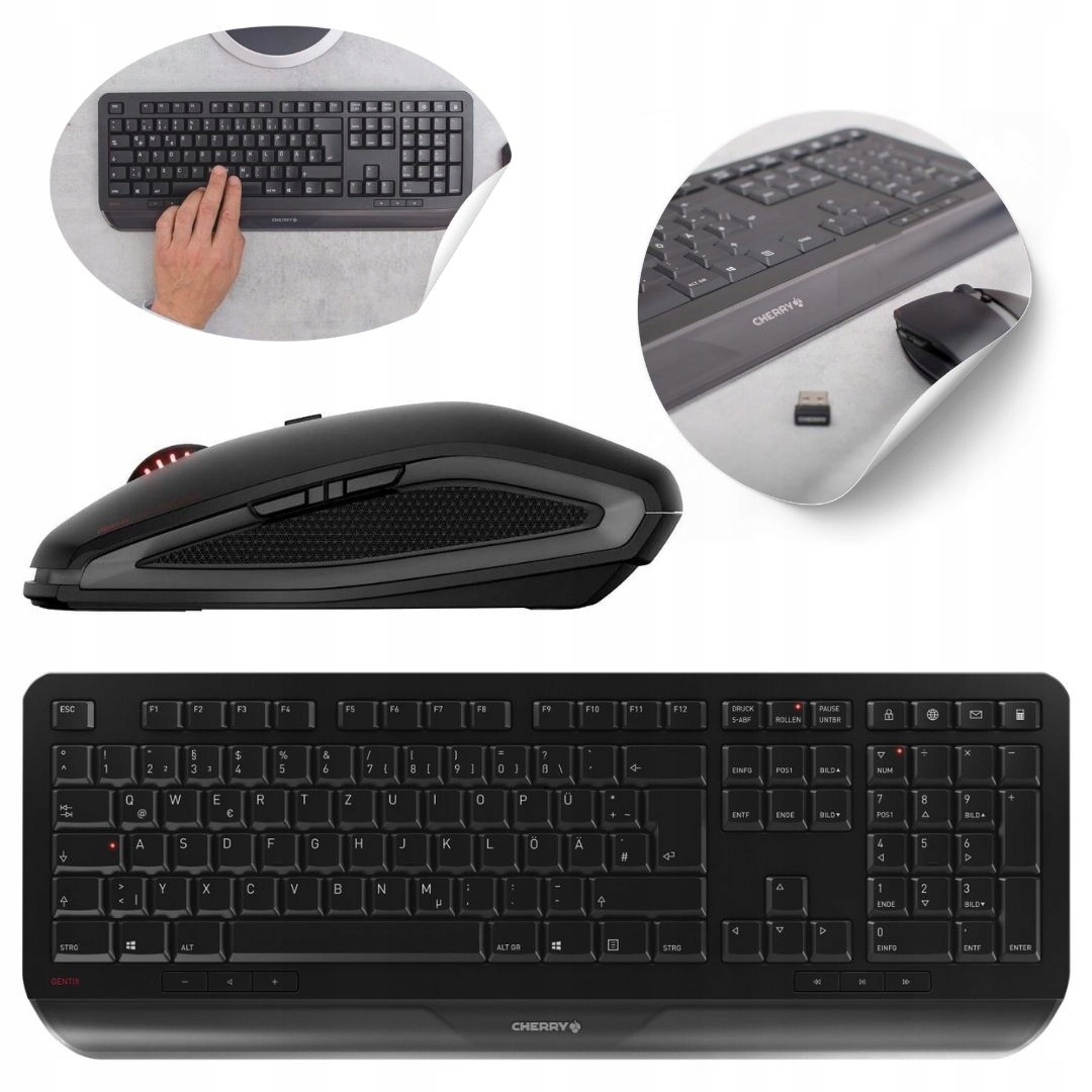Bezdrátová klávesnice myš Cherry Gentix Desktop Německá Qwertz
