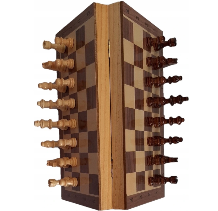 Szachy Drewniane Magnetyczne MAŁE 29 cm x 29 cm Minimalna liczba graczy 2