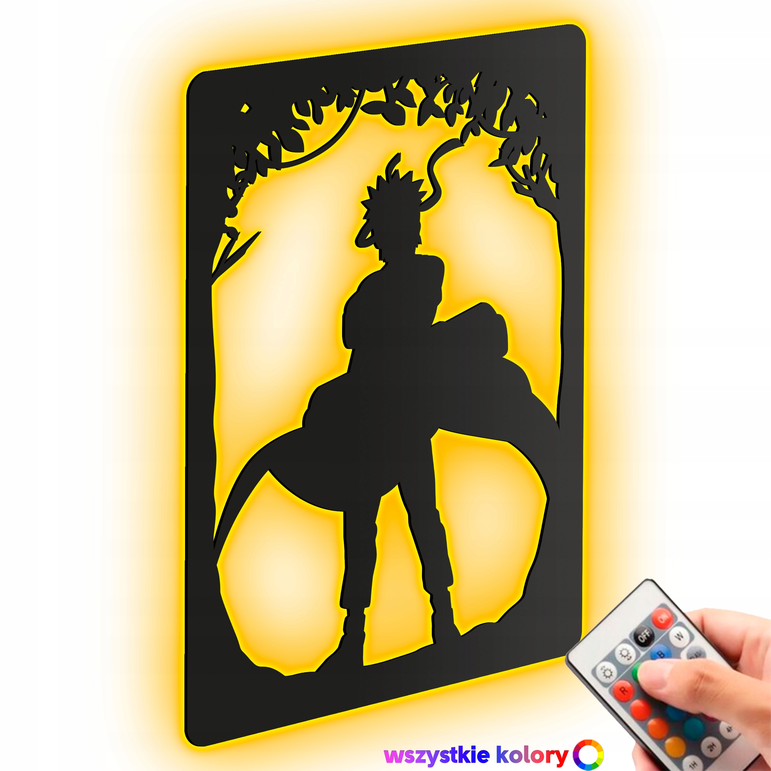 Dřevěný 3D obraz Anime Naruto Uzumaki Nástěnná Dekorace Noční Lampa Led