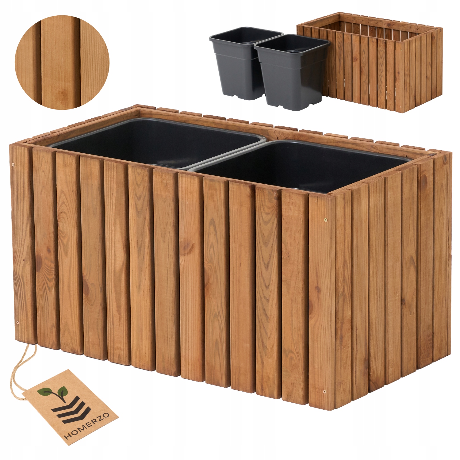 Duża donica ogrodowa prostokątna wkład plastikowy 2x18l taras balkon ogród