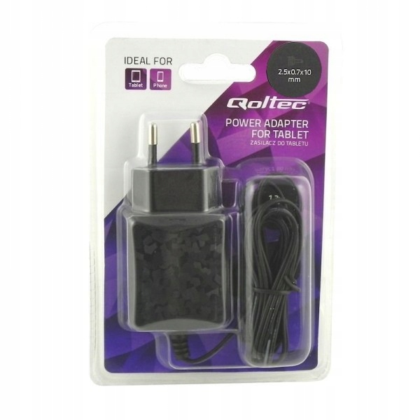 Qoltec Zasilacz Ładowarka Tabletu 5V 2A 10W 2,5/07MM 7921
