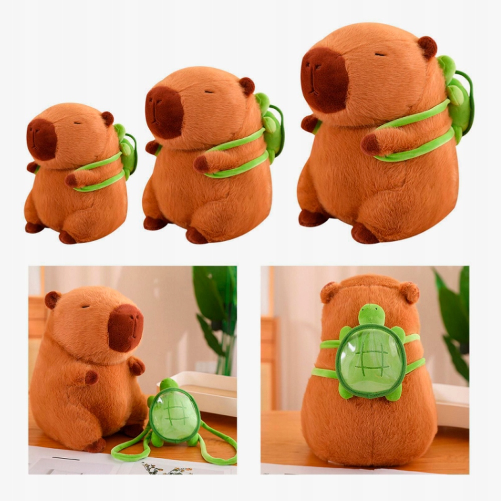 ZABAWKA KAPIBARA Z PLECAKIEM PLUSZOWA 35 CM Z PLUSZOWYM ŻÓŁWIEM PLUSZAK Wiek dziecka 0 +