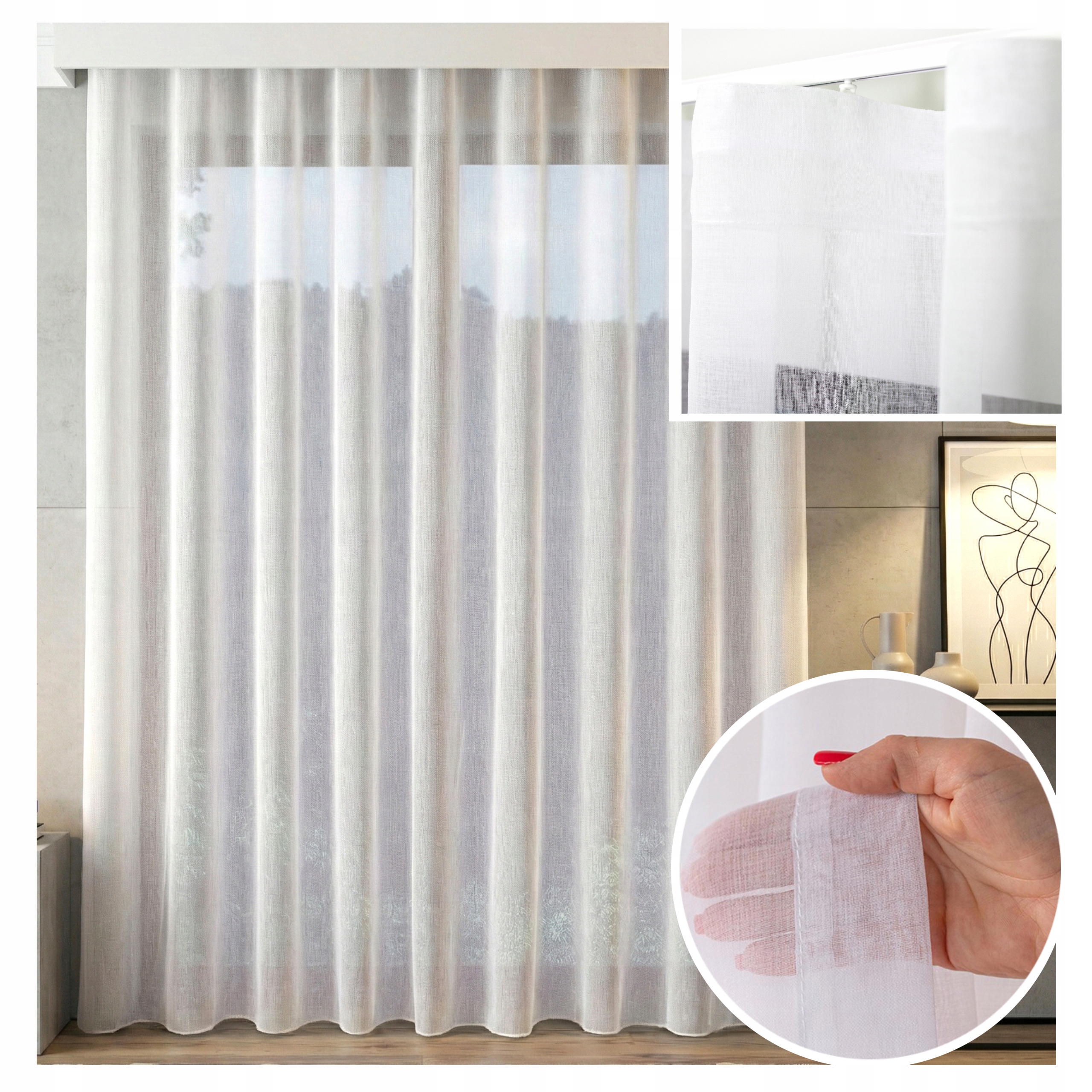 Hotová Záclona Moderní Paulina Etaminová páska Wave Olověná 1000 x 255 cm