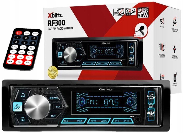 

Radio samochodowe XBlitz RF300 Bluetooth 5.0 2xUSB