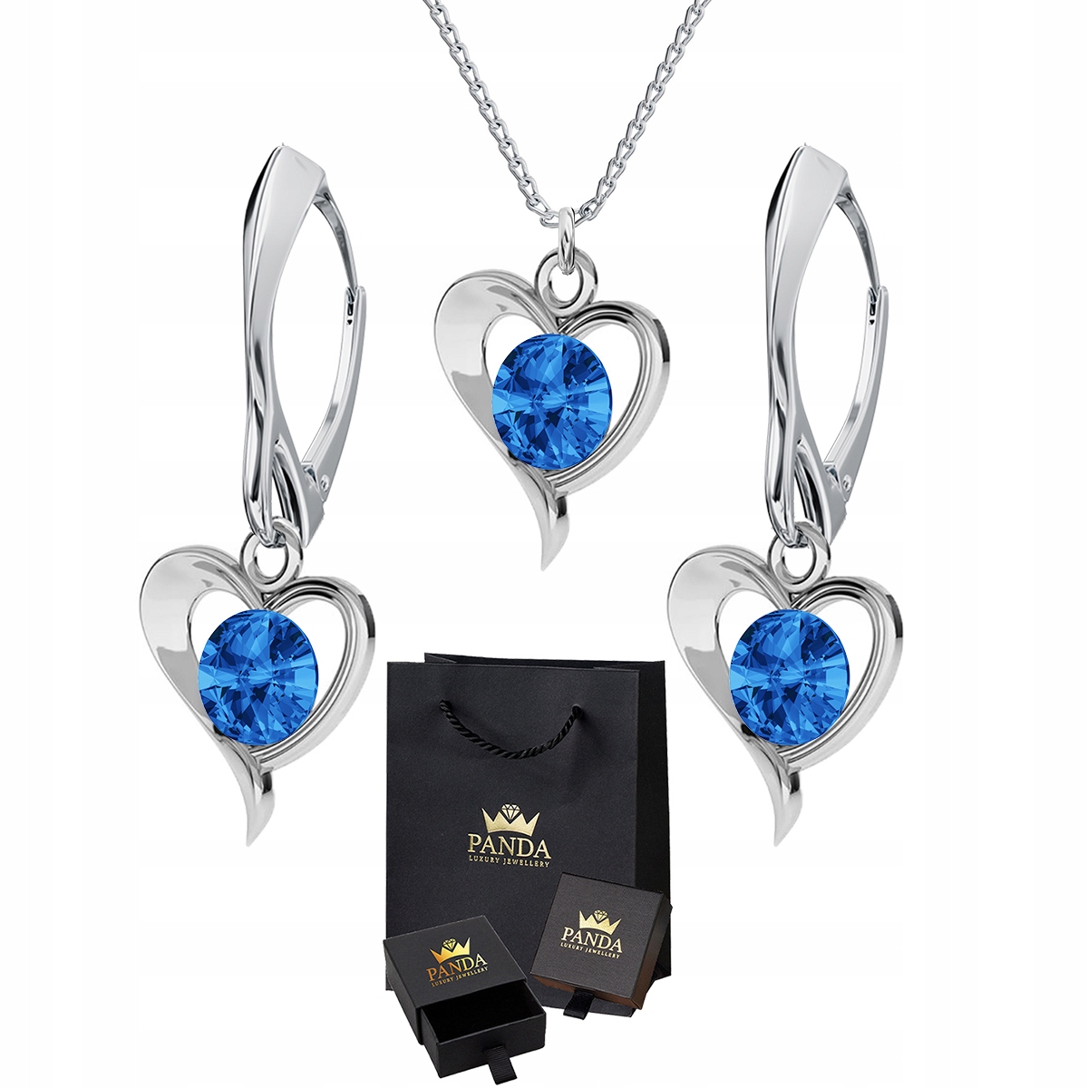 

Komplet Biżuterii Swarovski Srebro 925 Serce