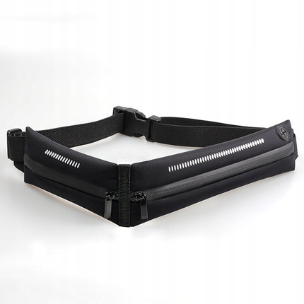 PAS DO BIEGANIA SPORTOWA SASZETKA WEJŚCIE NA SŁUCHAWKI CZARNA