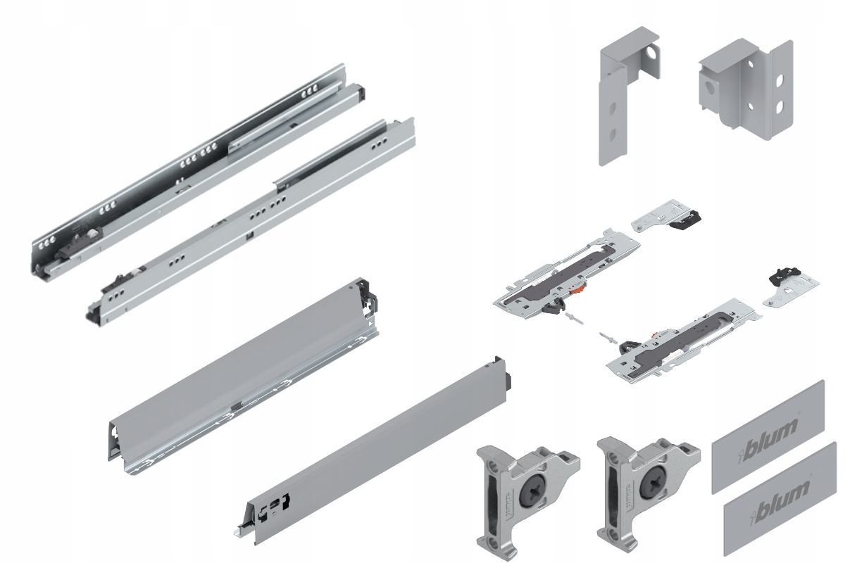 Blum Šuplík 500 zásuvka nízká, tip-on, šedá