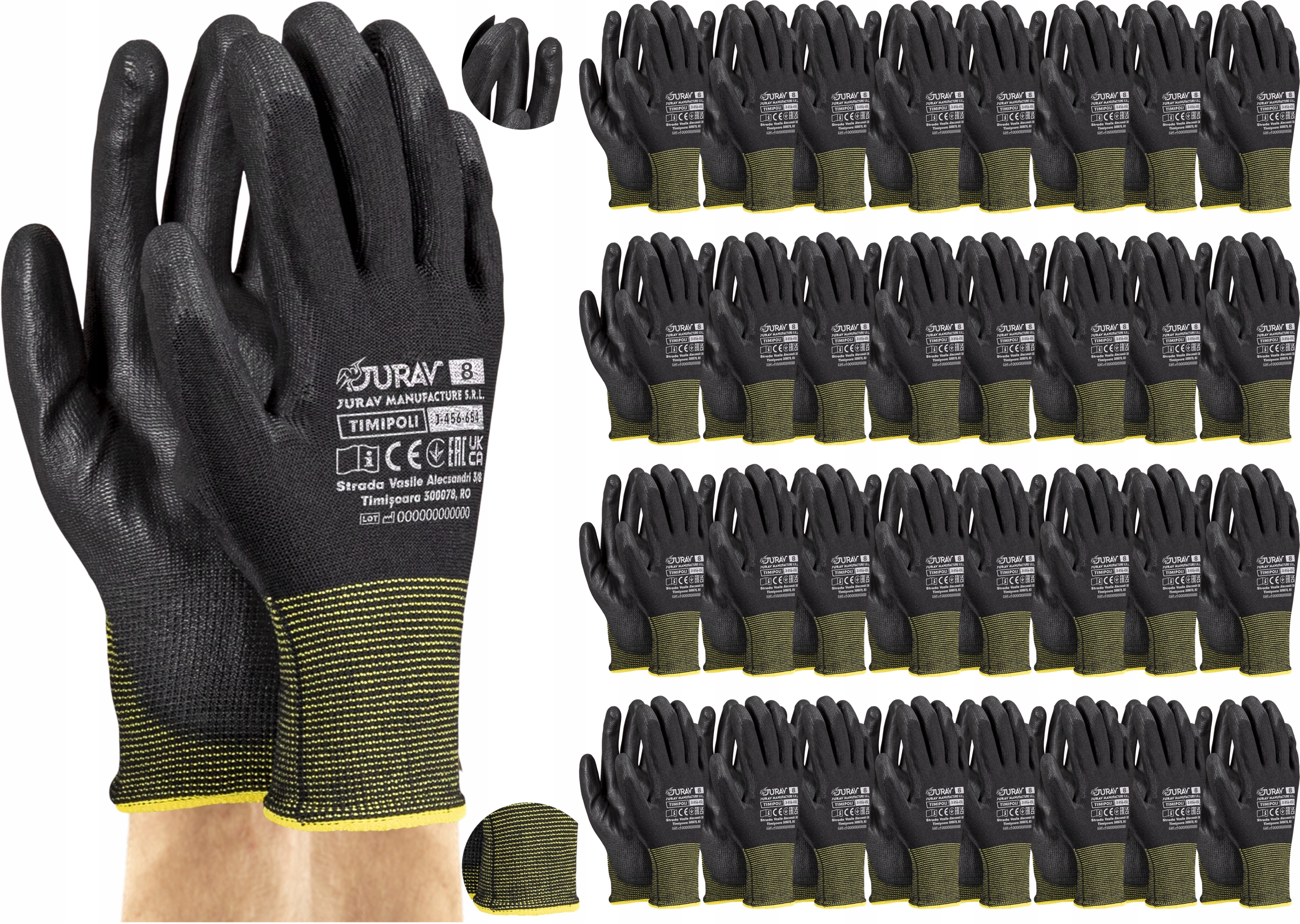 Rukavice Pracovní rukavice Polyuretanové Dílenské Stahovač 8-M 120 Par