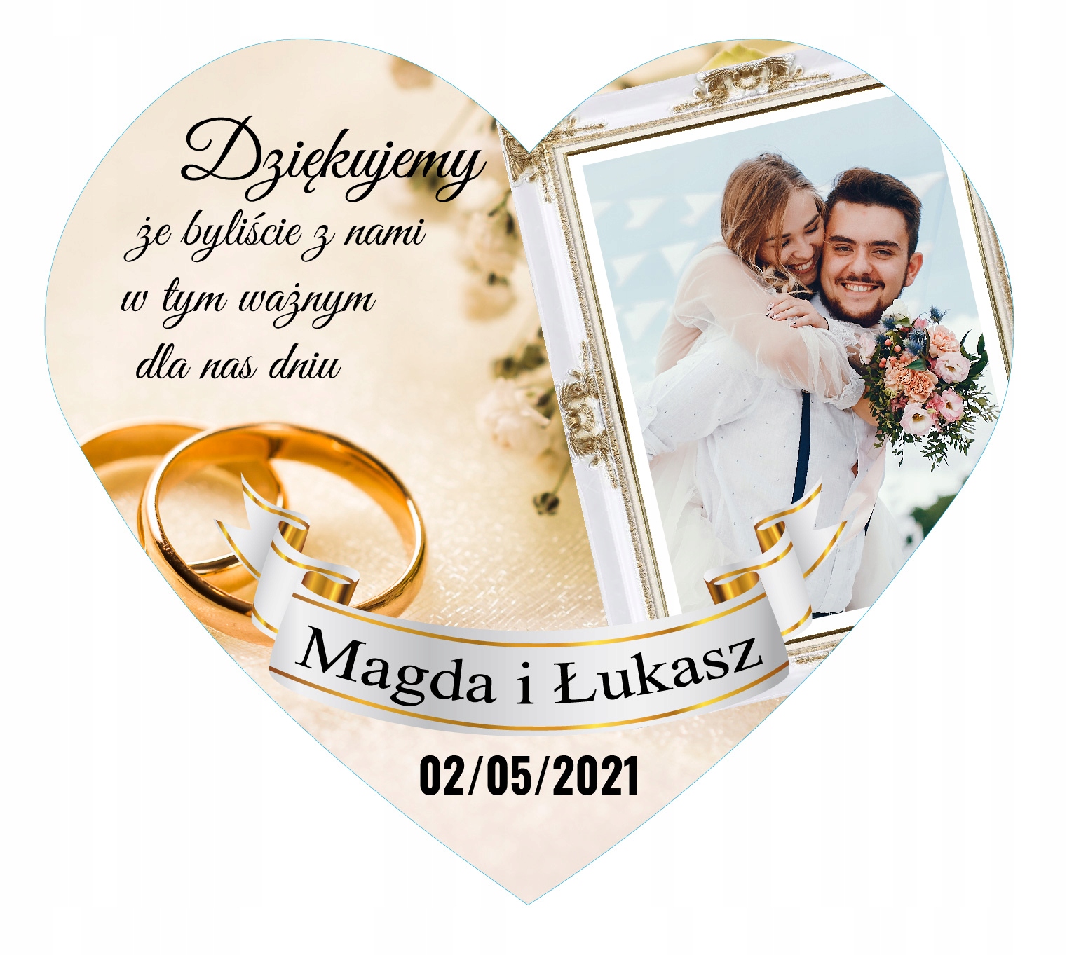 

Magnesy na lodówkę dziękujemy Wesele Ślub imienne