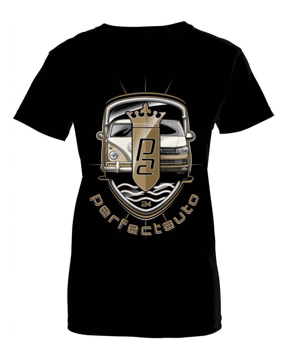 T shirt Koszulka samochód czarna damska S