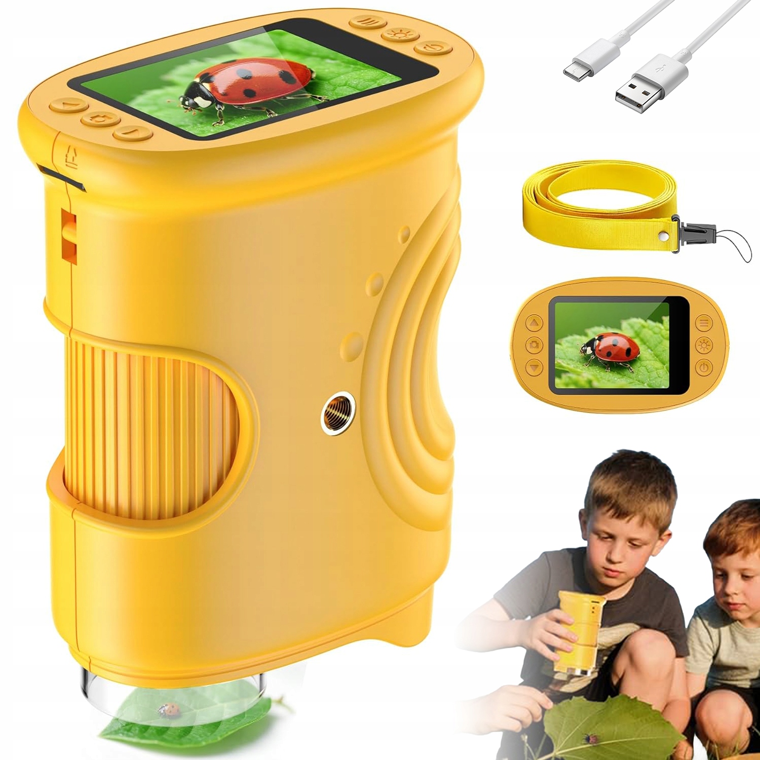 1000 X Digitální Kapesní Optický Mikroskop Pro Děti, Led, Nastavitelný, 2 Mp