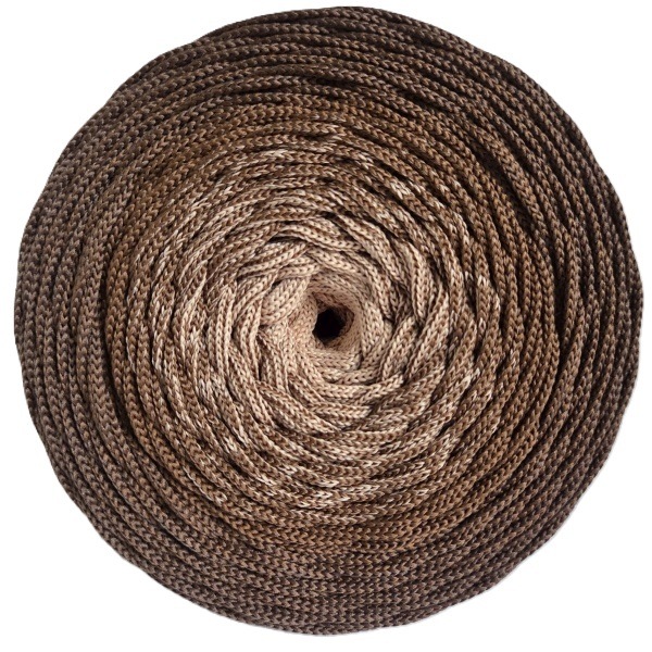 FILIpoli Ombre Polyesterová šňůra plochá 5 mm snikers