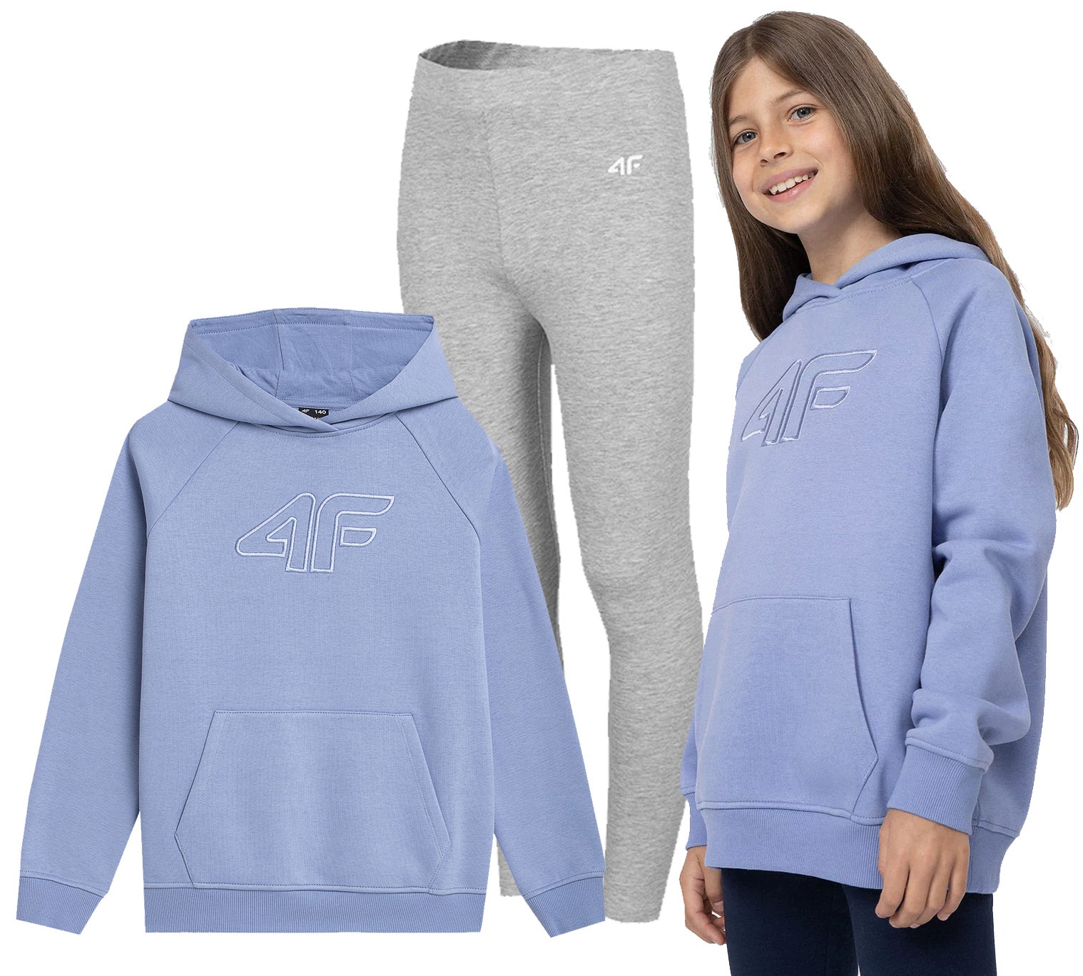 4F Dres Dziewczęcy bluza Legginsy F217/grey 146CM