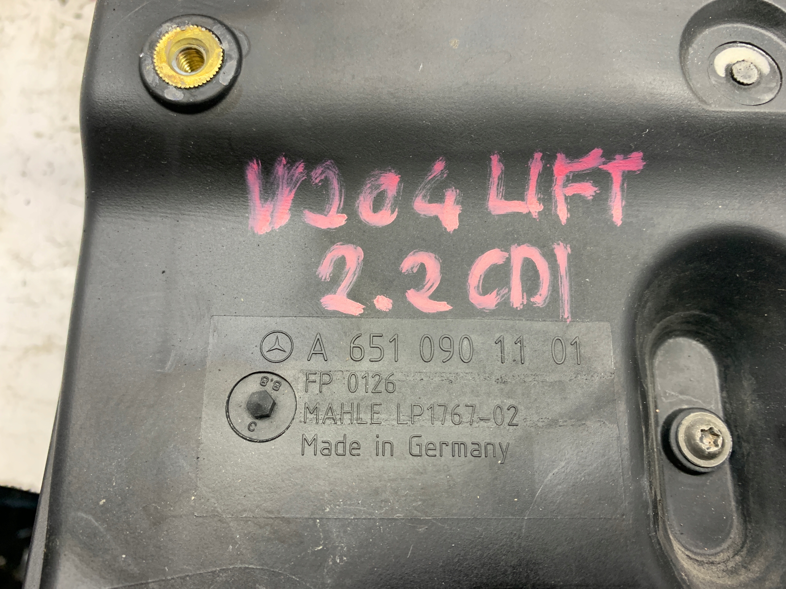 Gehäuse filter luft A6510901101 MERCEDES W204 COUPE(2011-2014) 2.2 CDI